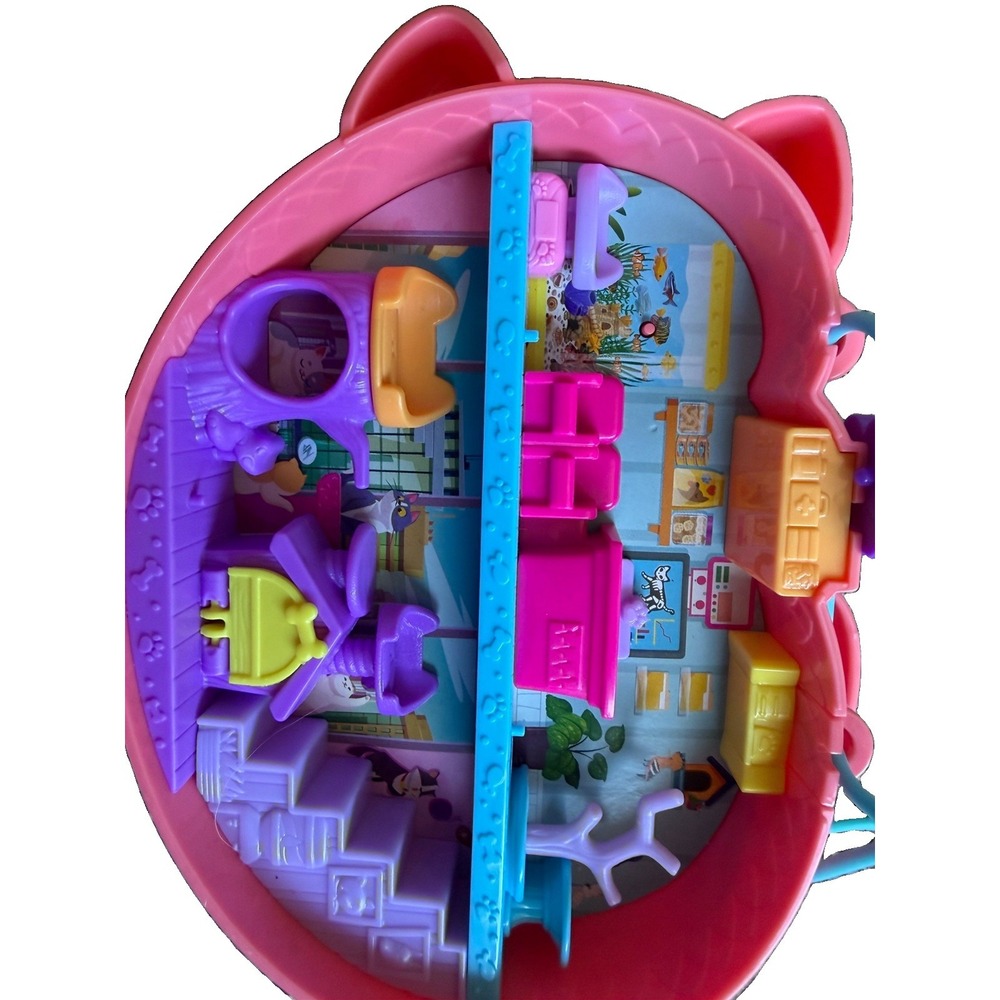 Polly Pocket Pink Cat Purse Compact Playset Mattel Carry Case No Dolls No Access - Picture 6 of 9